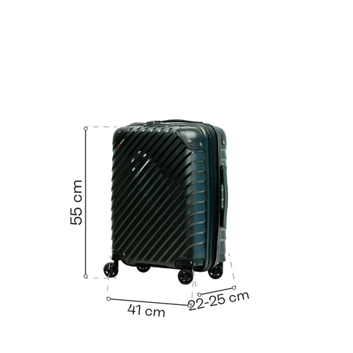 Swissbags Diamond cut cabin case 55 cm metallic black