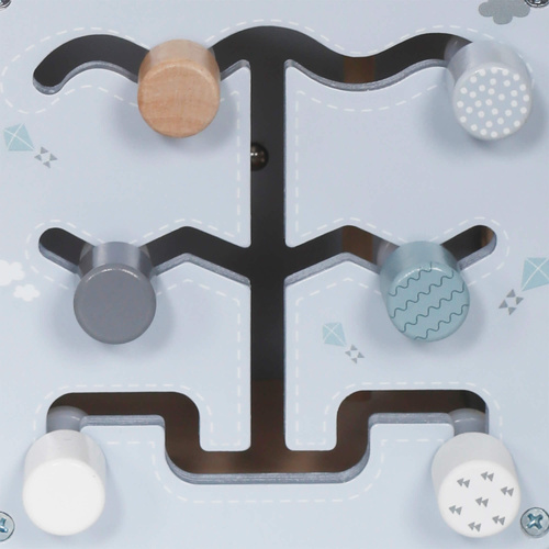 Wooden activity cube blue