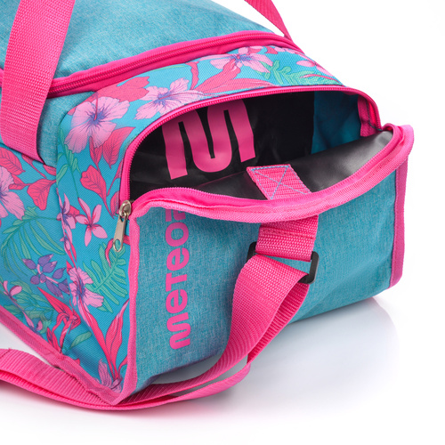 Fitness bag Meteor Nepr 20 l blue / pink flowers
