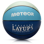 Piłka do koszykówki Meteor Layup 5 niebieski/szary