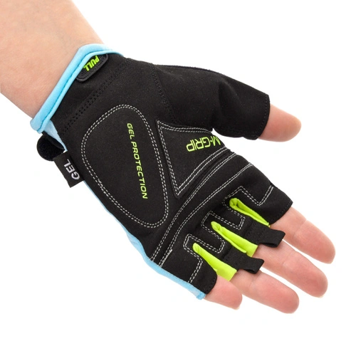 Rękawiczki rowerowe Meteor Gel GX38 M niebiesko-zielony