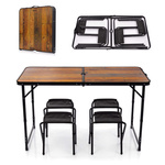 Stół składany z krzesłami Meteor Pesta wood