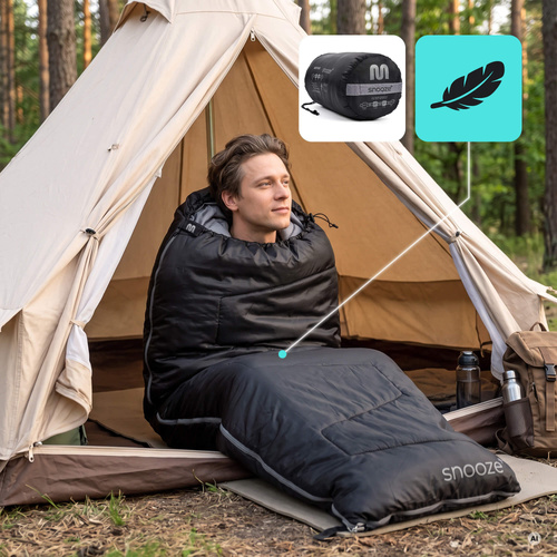 Śpiwór Meteor Snooze+ czarny/szary