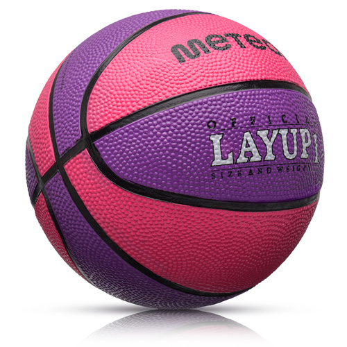 Piłka do koszykówki Meteor Layup 1 różowy/fioletowy