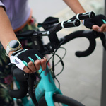 Rękawiczki rowerowe Meteor Gel GX38 L niebiesko-zielony