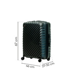 SwissBags Diamond cut medium case 67 cm metallic black