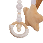 Educational wooden activity gym with hanging toys