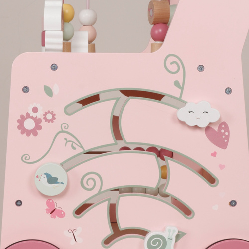 Drewniany chodzik edukacyjny różowy