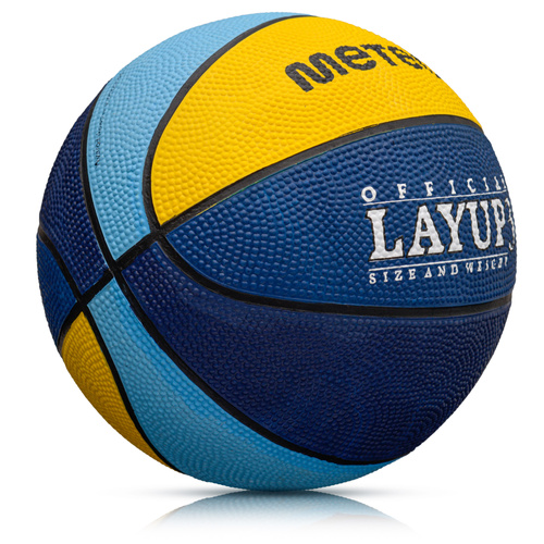 Piłka do koszykówki Meteor Layup 3 niebieski/żółty/błękitny