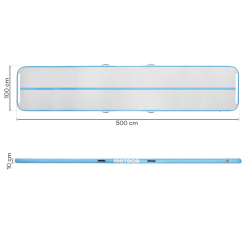 Inflatable air track Meteor 500 cm light blue