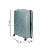 Duża walizka SwissBags Diamond cut 76 cm metaliczny niebieski