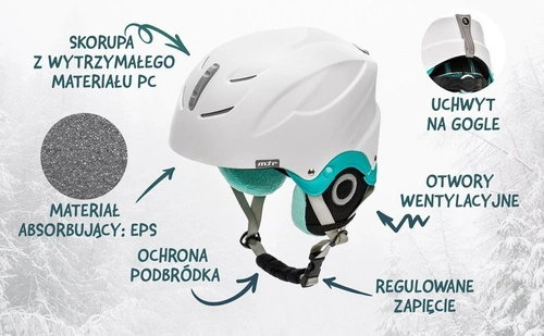 Ski helmet Meteor Lumi L 58-61 cm mint / white