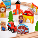 Wooden railway tracks town