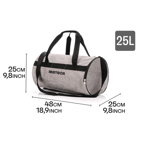 Fitness bag Meteor Siggy 25 l melange grey/black