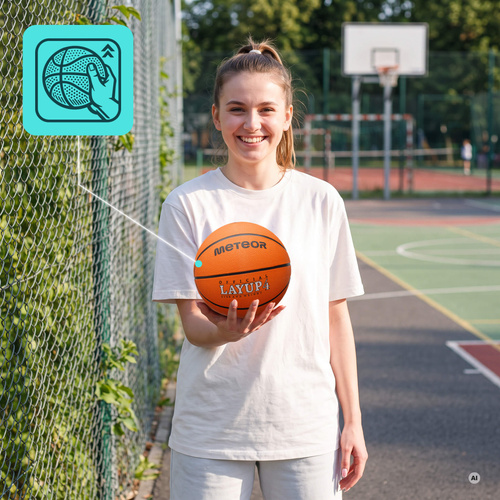 Piłka do koszykówki Meteor Layup 4 pomarańczowy
