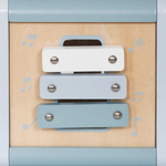 Wooden activity cube blue