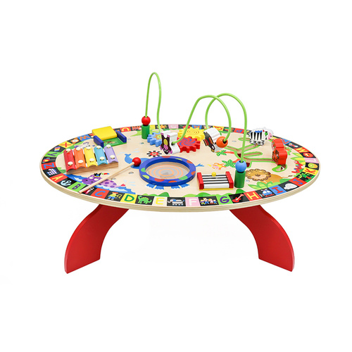 Drewniany stolik manipulacyjny