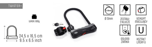 Zapięcie rowerowe Meteor Twister+