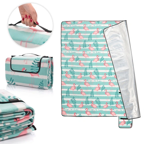 Picnic Blanket Meteor 2XL 200x200 cm flamingos