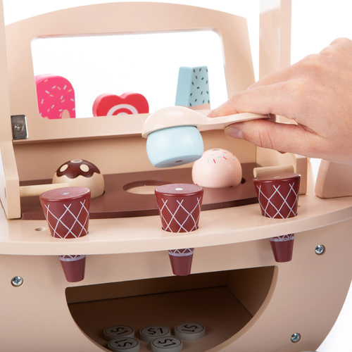 Wooden Ice Cream Cart beige