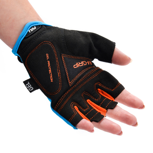 Rękawiczki rowerowe Meteor Gel GX36 L niebieski/pomarańczowy
