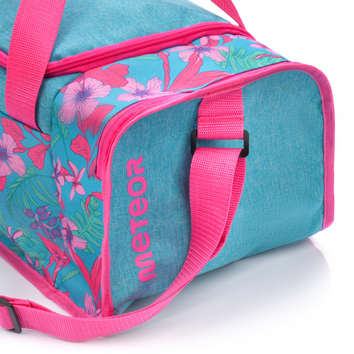 Fitness bag Meteor Nepr 20 l blue / pink flowers