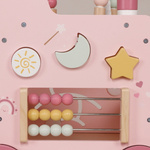 Drewniany chodzik edukacyjny różowy