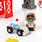 Wooden railway tracks town