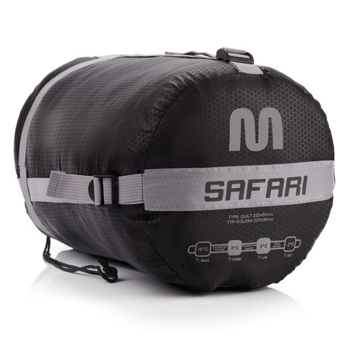 Śpiwór Meteor Safari L szary/czarny