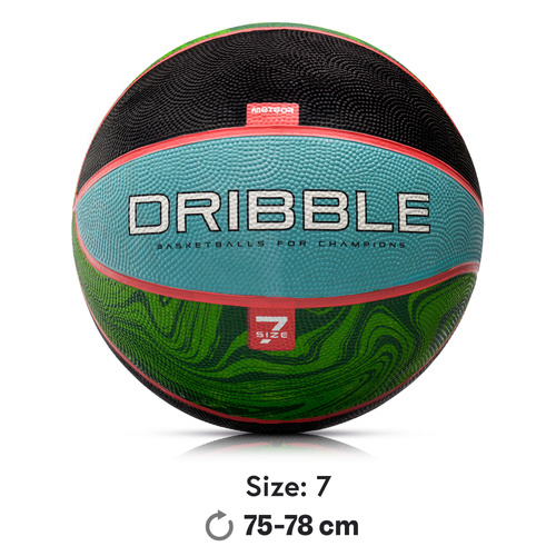 Piłka do koszykówki Meteor Dribble niebieski/zielony