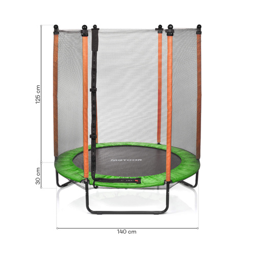 Trampolina dla dzieci Meteor TRP-60 140 cm pomarańczowy/zielony