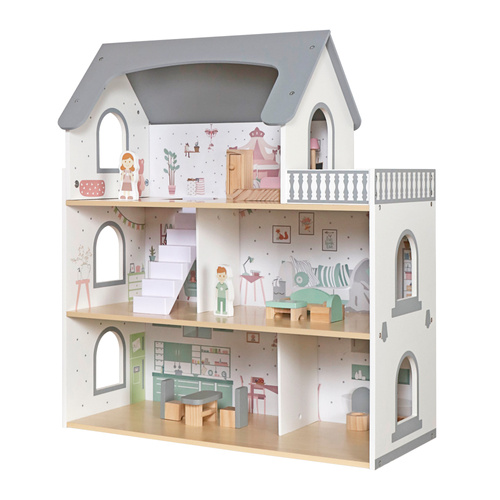 Drewniany domek dla lalek