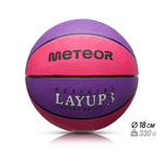 Piłka do koszykówki Meteor Layup 3 różowy/fioletowy
