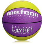 Piłka do koszykówki Meteor Layup 3 fioletowy/zielony