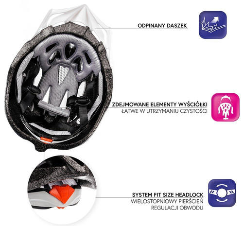 Kask rowerowy Meteor MV29 Drizzle M 55-58 cm biały/różowy