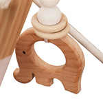 Educational wooden activity gym with hanging toys