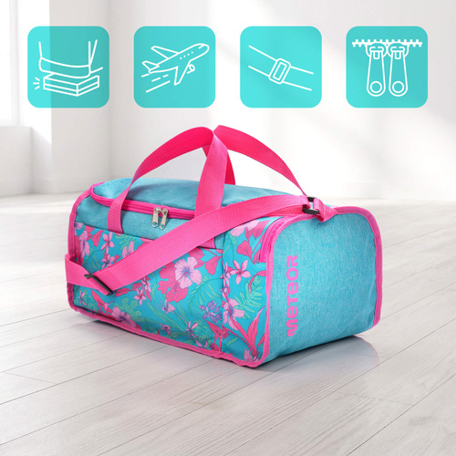 Fitness bag Meteor Nepr 20 l blue / pink flowers
