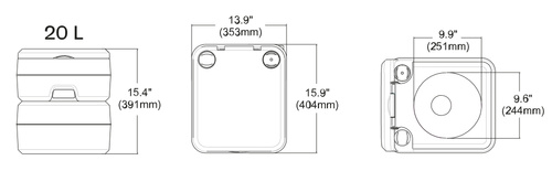 Toaleta przenośna Meteor 20l kremowy