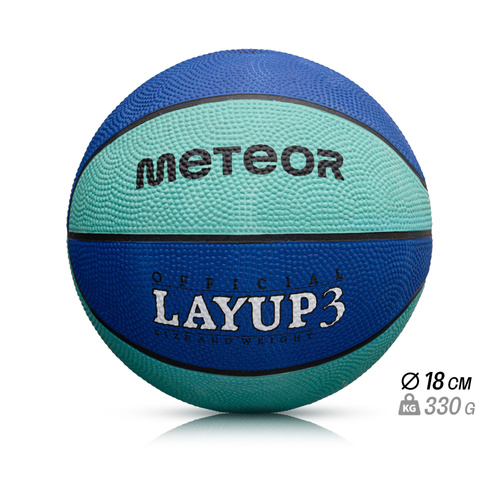 Piłka do koszykówki Meteor Layup 3 niebieski