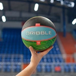 Piłka do koszykówki Meteor Dribble niebieski/zielony