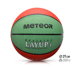 Piłka do koszykówki Meteor Layup 4 czerwony/zielony