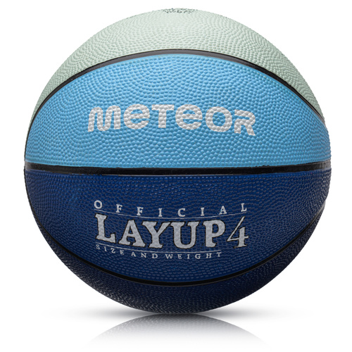 Piłka do koszykówki Meteor Layup 4 niebieski/szary