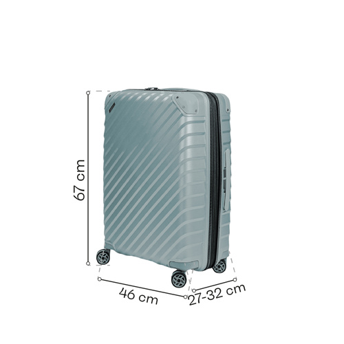 Średnia walizka SwissBags Diamond cut 67 cm metaliczny niebieski