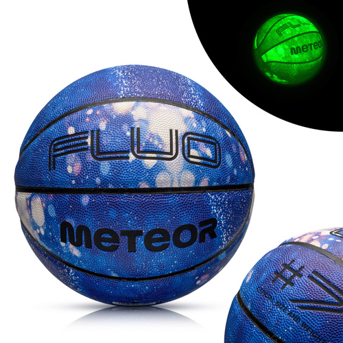 Piłka do koszykówki Meteor Fluo niebieski/biały 7