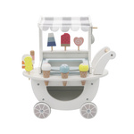 Drewniana lodziarnia na kółkach biały