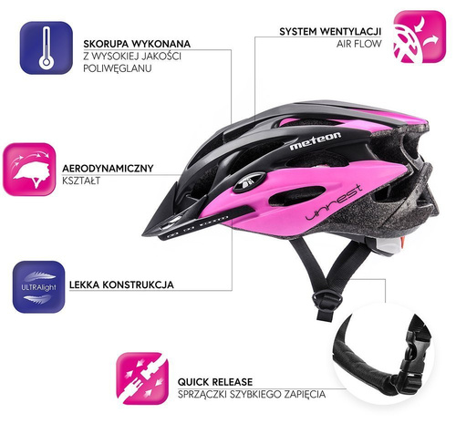 Meteor cycling helmet MV29 Unrest M 55-58 cm black/white