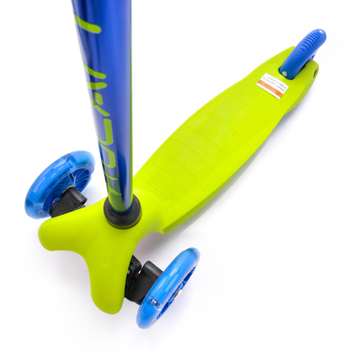 Meteor scooter three-wheel with led wheels green-navy blue