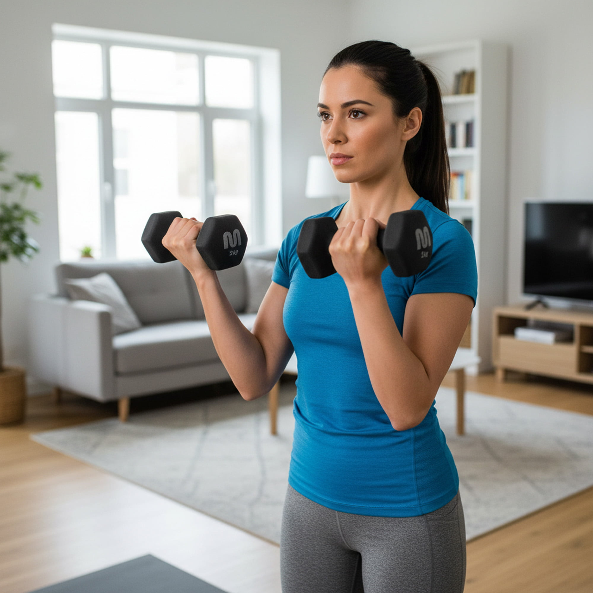Cast iron dumbbell set 2x1 kg Meteor 
