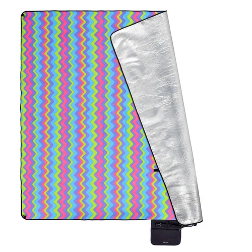 Picnic Blanket Meteor 2XL 200x200 cm Zigzag Multicolor