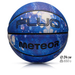 Piłka do koszykówki Meteor Fluo niebieski/biały 7
